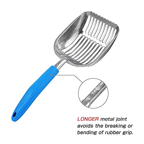Chi-Buy The Latest Update Cat Litter Scoop With Metal Tabs/Round Teeth, Deep Shovel Sifter Cats Litter Scoop, Durable Pet Kitty Litter Scooper In Aluminium #TOP4