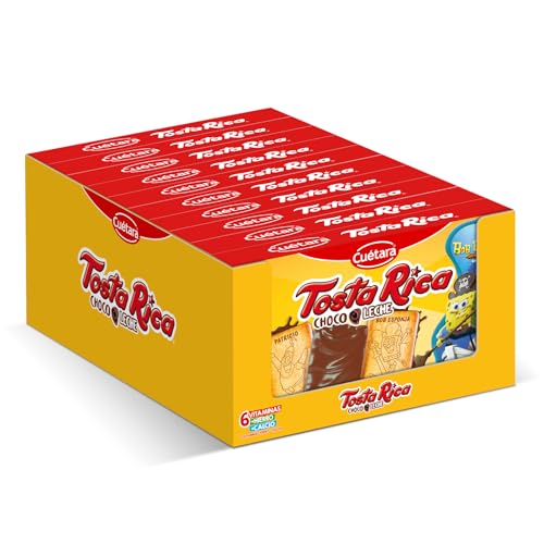 Galletas TostaRica Chocolate con Leche 140g (Pack de 10) - Total 1,4kg - Ahora con dibujos de Bob Esponja