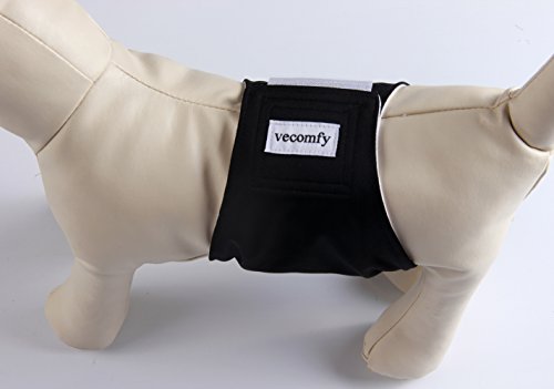Vecomfy Belly Bands For Male Dogs 5 Pack,Premium Black Mesh Lining Large Dog Belly Wrap Leakproof Washable Reusable Doggie Diapers,L #TOP4