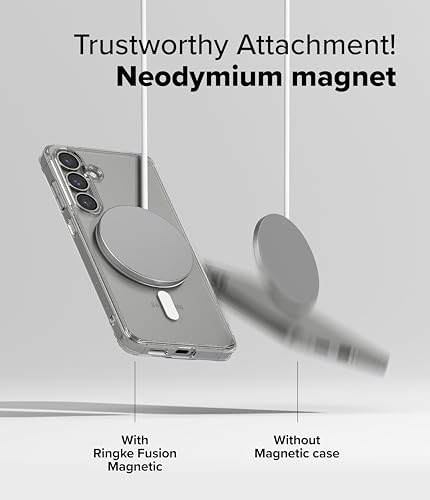 Image of Ringke Fusion Magnetic Compatible with Samsung Galaxy S25 Case Cover [Strong Magnet] Transparent Hard Back Shockproof Soft TPU Bumer S25 Back Cover - Clear