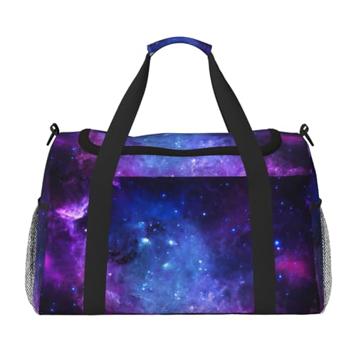 Sac de week-end imprimé galaxie bleu pour vos escapades et séances de yoga