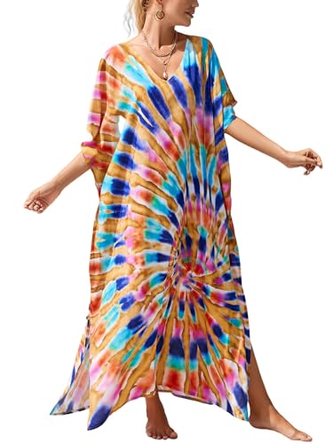Image of Kaftan Dresses for Women Plus Size Bathing Suit Cover up Caftan Maxi Beach Dresses