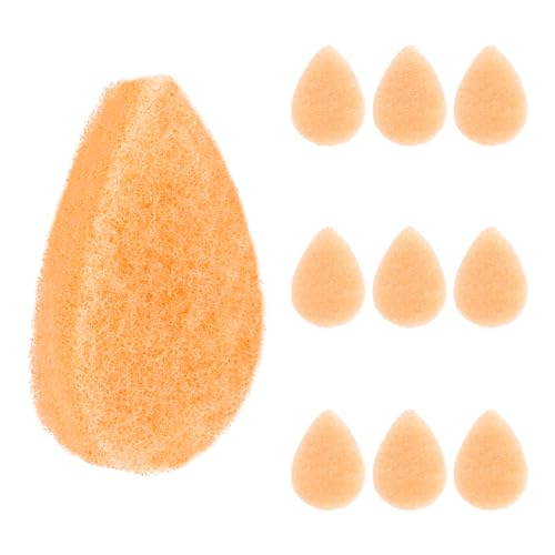 IMPRESA Face Scrubber Exfoliator Sponges - Regular Puff - Natural Medical-Grade Foam - 10 Pack Reusable Exfoliating Pads - Deep Cleanse & Dead Skin Removal - Normal to Oily Skin