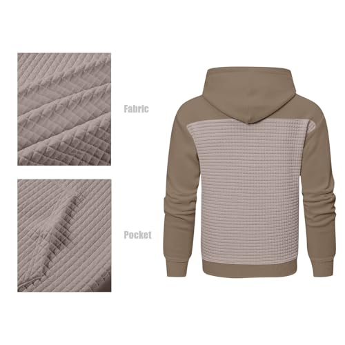 Ymosrh Men's Hoodie, Long Sleeve Plaid Jacquard Athletic Workout Gym Hoodies Pullover, S-3XL4