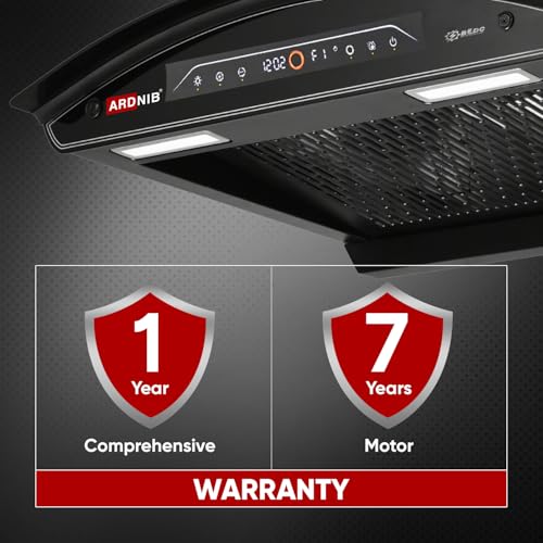 Image of 1600 m /hr Wall Mounted BLDC Auto Clean Kitchen Chimney (NOVA PLUS Filterless BK 60, BLDC Motor, Touch Control + Motion Sensor, 7 Years Motor Warranty) (Filterless)