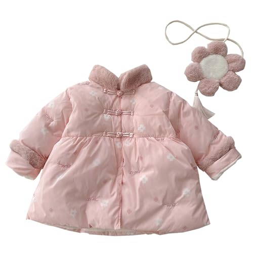 Halilo Girls Winter Coats Fleece Warm Winter Toddler Clothes For Christmas Chinese New Year (US, Age, 6 Months, 9 Months, Pink)2
