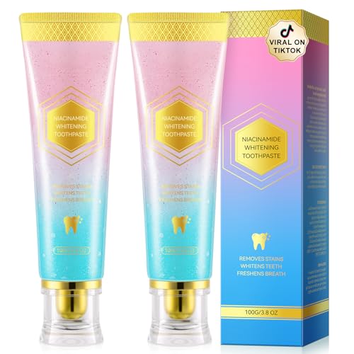 2Pack Niacinamide Whitening Toothpaste, Niacinamide Intensive Toothpaste, Fresh Breath, Remove Tooth...
