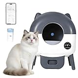 PeacefulHues Self-Cleaning Cat Litter Box with Large Capacity and Automatic Cleaning, Smart Litter Box with App Control, Triple Safety Protection, 1 Rolls Garbage Bags