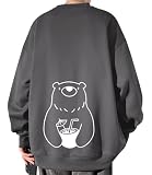 [Bligo] 秋服 トレーナー メンズ 大きいサイズ パーカー おしゃれ 丸首 ゆったり 暖かい ロングtシャツ 冬服 Dark Gray-XL