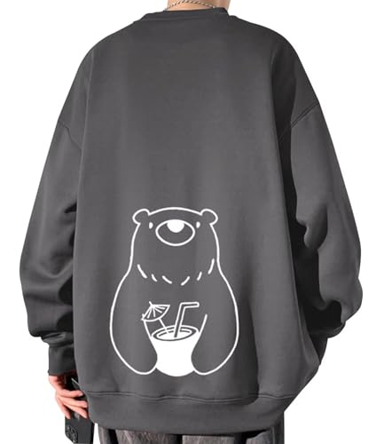 [Bligo] �g���[�i�[ �����Y ���� �ۋ� T�V���c �J�b�g�\�[ �g�b�v�X �r�b�N�V���G�b�g �ϖ��� �J�W���A�� ������� �� ������� �H�� �؍��� �p�[�J�[ �H �~ ��l �ʋ� �ʊw Dark Gray-4XL