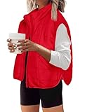 Zeagoo Red Puffer Vest Womens Down Vests Outerwear People Vest Doop