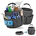 Housekeeps Gartentasche für Gartengeräte, platzsparende Tasche zur Gartenwerkzeug Aufbewahrung, Faltbare Garten Werkzeugtasche mit gepolstertem Tragegriff, Universal Garten Caddy, Anthrazit, 2er-Set