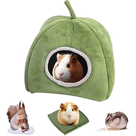 mellystore Meerschweinchen Kuschelhöhle Kleintierbett Hamster Haus Bett Hamsternest Kleintier Winterhaus Warmes Haustierbett Cover