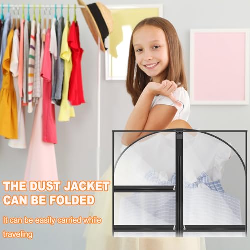 Dust-Proof Costume Bags Dance Costume Bags with Zipper Dance Costume Bags with Pocket Portable Costume Garment Bag for Storage or Travel(black)3