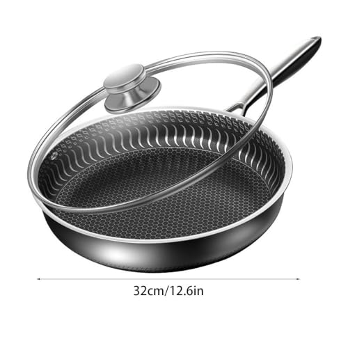 Wok en acero inoxidable con tapa de vidrio 12.6 in miniatura 7