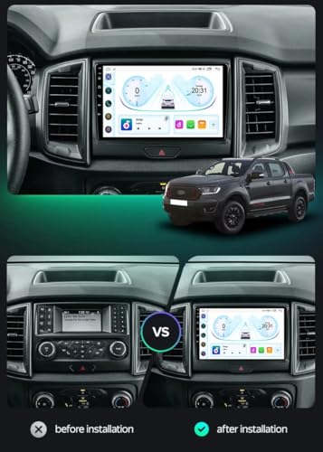 Radio Pantalla 9" Ford Ranger 2015-2020 Navegador Bluetooth Táctil 2