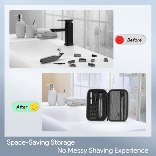 Yinke Estuche Funda para Philips OneBlade QP2530/30, QP2520/30, QP2630/30, QP2520/65, EVA Caja Cubrir Rígida con Bolsa Almacenamiento para One Blade Caso (Verde)