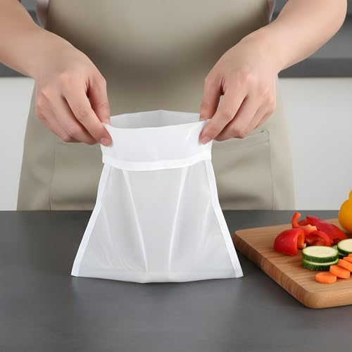 6 PCS White Nylon Straining Bag, Fine Mesh Brew Bags Homebrew Beer Reusable Hops Bag Wine Filters for Sediment Cider Dry Strainer Bags for Home Brewing and Wine Making Supplies (21×16 cm) - Thumbnail 5