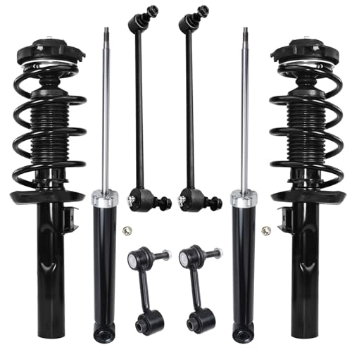 Detroit Axle - 8pc Struts Shocks Kit for VW CC Golf Jetta Passat [w/o Sport Susp.] Complete Struts with Coil Spring Shock Absorbers Front Rear Sway Bar Links Replacement