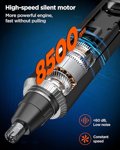 Nose Hair Trimmer for Men,3 in 1 USB Nose Trimmer with LED Battery Display,Painless Dual Edge Blades Nasal Hair Trimmers for Men,Eyebrow Razor,Ear Facial Hair Remover,IPX7 Waterproof,Easy Cleansing - Image 6