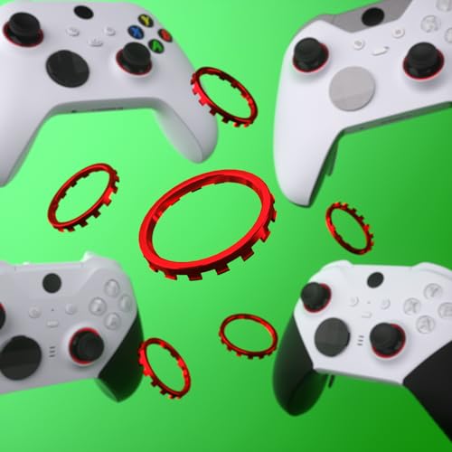 Image of eXtremeRate Replacement Accent Rings for Xbox Elite Series 2 Core | for Elite Series 2 | for Xbox One Elite | for eXtremeRate ASR Version Shell for Xbox Series X /S Controller - Chrome Red
