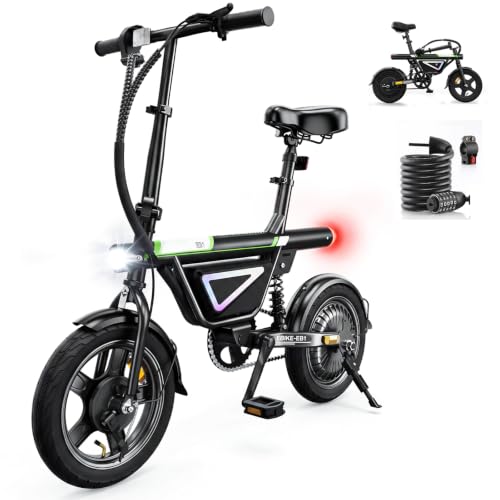 Finbike E-Bike für Erwachsene 250W Motor, 20km/h Ebike Klapprad, 14 Zoll E Bike Herren mit Smart Uphill, 432Wh Batterie, Electric Bike mit 25 Miles PAS Reichweite, Elektrofahrrad Klappbar für Damen
