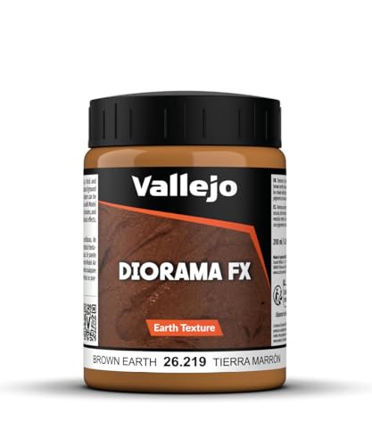 Vallejo - Diorama FX Earth Textures | Brown Earth 200 ml (6.76 fl.oz.) | Premium Acrylic Color For Modelers & Miniature Enthusiasts