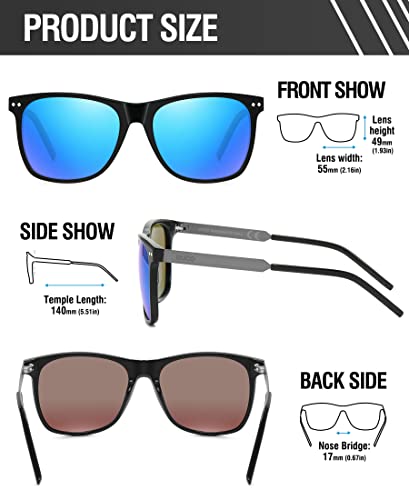 Image of DUCO Retro Square Polarized Sunglasses for Men Women Sun Glasses Acetate Frame 100% UV Protection 2143