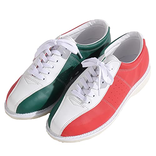 PENXZT Herren-Bowlingschuhe Anti-Rutsch Bowls Sneakers Leder Bequemes Leichtgewicht,A,45 EU