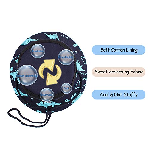 Xiaohawang Baby Boy Bucket Toddler Kids Sun Hat Upf 50+ Wide Brim Outdoor Beach Caps Play Hat (Big Dinosaur, S (12-24 Months)) #TOP3