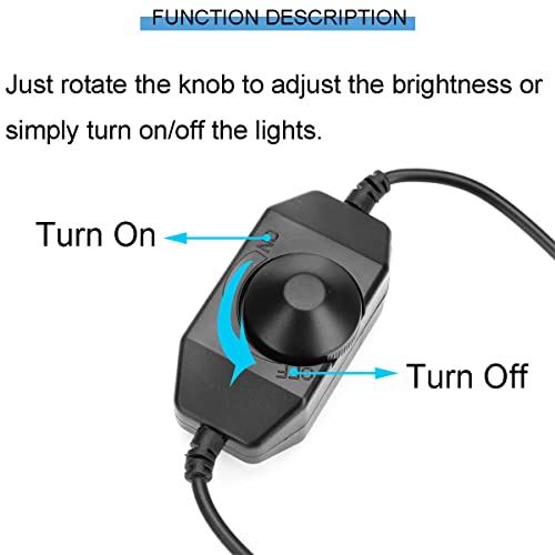Youmile 2 pcs LED Strip Lights Dimmer Switch DC12V-24V PWM Rotary Dimmer Controller for LED Strip Lights LED Rope Light 3528 5050 5630 - Image 4