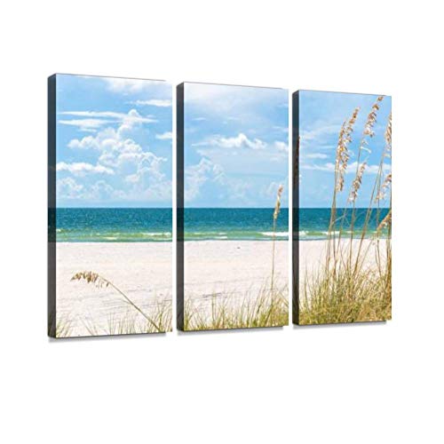 BELISIIS st pete Beach in Florida Saint Petersburg Wall Artwork Exclusive Photography Vintage Paintings Print on Canvas Home Decor Wall Art 3 Panels Framed Ready to Hang