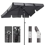 Sekey Sonnenschirm Balkon 2-in-1 SET | Sonnenschirm Rechteckiger 200x125cm mit UPF50+ & GRS-zertifiziert | mit Neigungsfunktion + Schutzhülle für Terrasse & Garten