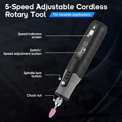 Corded Electric Rotary Tool Kit, LCD Display 5 Speeds Mini Rotary Tool Kit with 167 Accessories Multi-Purpose Multi Tool for Cutting,Engraving,Sanding,Drilling,Polishing,Grinding,DIY Crafts & Projects - Image 4