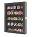 Lockable 30 Military Challenge Coin Poker Chip Display Case Shadow Box, Solid Wood, COIN30-BLA