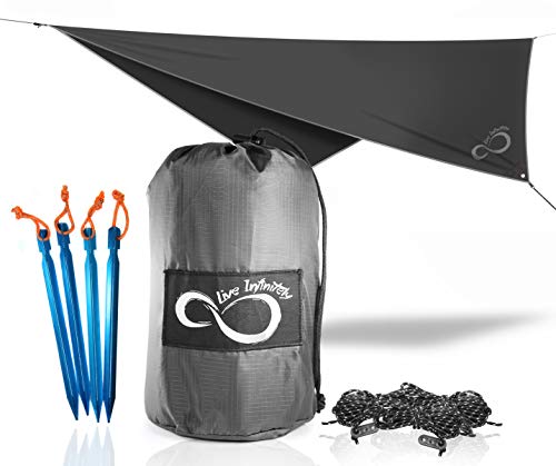 Live Infinitely 75D Ripstop Lightweight Hammock Rain Fly Extra Long 14'4
