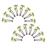 TOBBOMEY 50 Unidades Miniaturas de Palmeras Artificiales para Decoración de Acuarios Modelos de Plantas Tropicales Resistentes para Escenarios y Manualidades