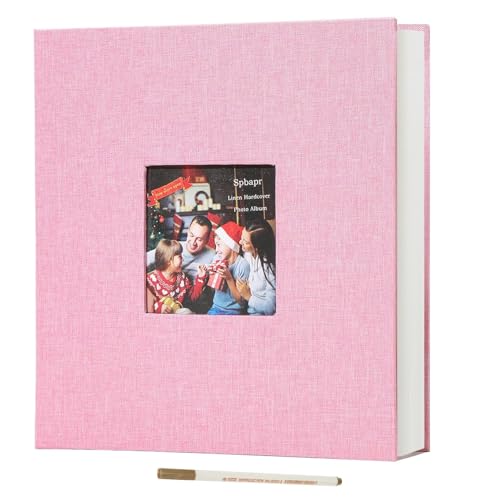 Image of Amazon Brand - Umi Self Adhesive Photo Album Scrapbook Album 20 Sheets /40 Double Sided Pages DIY Photo Album For Family Portraits Wedding Anniversary Birthday Memory Book (Pink)