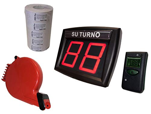 Sistema de gestión de colas completo Rojo con control remoto LCD