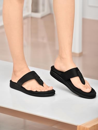 Image of HEALTH FIT EXTRA SOFT Women's Comfortable Memory Foam Doctor Slippers /Flip-Flops|Fashionable Casual & Stylish|Lightweight & Breathable|Outdoor Synthetic Casual Chappals Sandals Ladies & Girls HF23