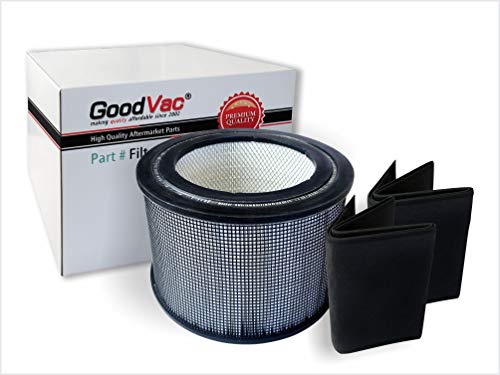 GOODVAC Replacement for Filter Queen Defender 4000 HEPA Replacement Filter + 2 Carbon Prefilter Wraps Made