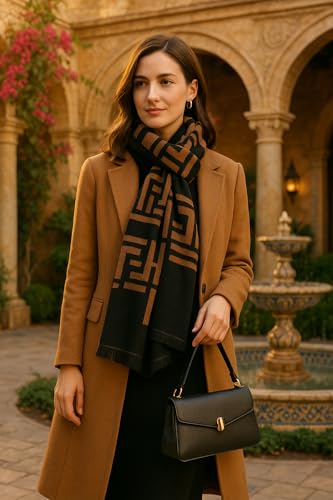 Image of HSR Luxury Cashmere Warm Scarf Brand Shawl Pashmina Wrap for Women