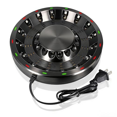 16 Bay AA/AAA Battery Charger with LED & Plug