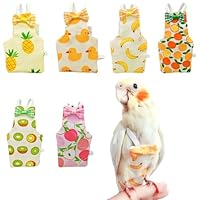 6 Stück Vogelwindeln, Papageienwindel, Fluganzug, Wiederverwendbare Kleidung für Nymphensittiche mit elastischem Rückenseil, wasserdichte Innenschicht, waschbare Windel für Wellensittiche, Mini-Aras