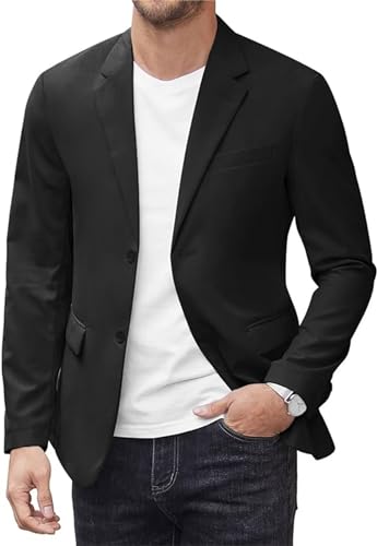 Men's Casual Blazer Jacket Two Button Sport Coat Lightweight Slim Fit Suit