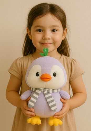 Image of SCOOBA Penguin Soft Toy 20 cm (Purple Penguin with Scarf)
