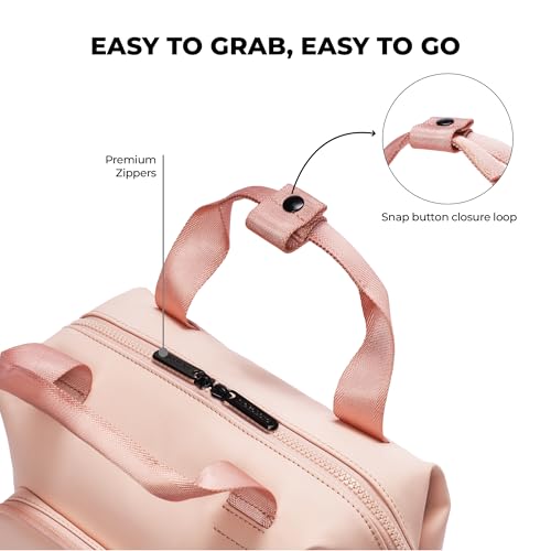 Image of MOKOBARA The Take-Out Lunch Bag - Tan Spill-Proof Large & Roomy for Daily Use, Office Carry, Travel, Easy Access & Easy to Clean (Lucky Charm), Pink