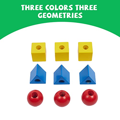 Image of Montessori Toys for 1 2 3 Years Old - 3 Colored Cubes on Wooden Peg Toys, Baby Game for Color Recognition Shape Sorter, Montessori Materials Wooden Sorting and Stacking Toys for Boys and Girls Gift