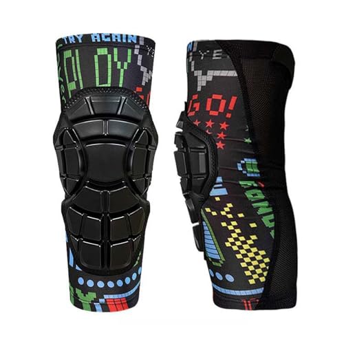 Clobeau Kids Cycling Knee Pads Sports Protective Padded Knee Compression Sleeves Collision Avoidance Kneepad for Skating Basketball Football Volleyball Balance Bike (1 Pair) (Black, YS)