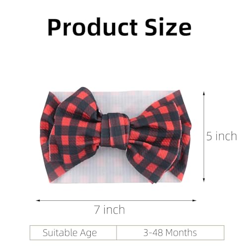 KIDOCHEESE Christmas Baby Headbands Big Hair Bows Wide Headwraps Oversized Hairbands Hair Accessories for Baby Girls Newborns Infants Toddlers2